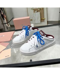 MIU MIU Leather sneaker mules