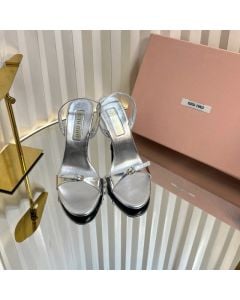 MIU MIU Metallic leather sandals