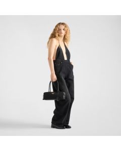 Prada Re-Nylon and leather small top-handle bag with padlock