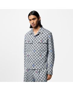 LV Damier Open Collar Cotton Overshirt