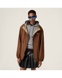 MIU MIU Technical fabric hoodie jacket