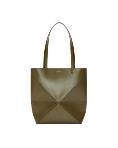 LOEWE Medium Puzzle Fold tote in shiny calfskin