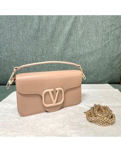 VALENTINO GARAVANI LOCÒ CALFSKIN SHOULDER BAG