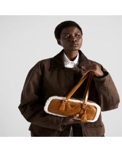 Prada Medium shearling two-handle bag