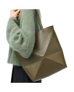 LOEWE Medium Puzzle Fold tote in shiny calfskin