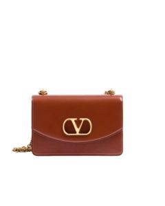 VALENTINO GARAVANI VAIN SHOULDER BAG IN SHINY CALFSKIN