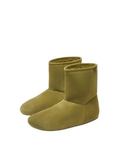 LOEWE Lago lace-up bootie in suede and shearling