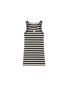 Celine triomphe striped mini dress in crocheted cotton