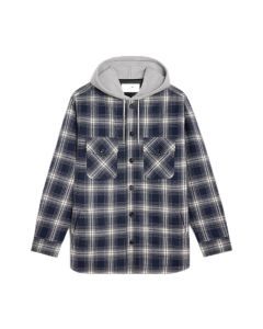 Celine hooded overshirt in checked cotton