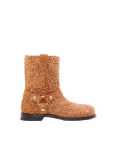 LOEWE Campo Biker boot in brushed suede