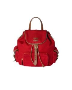 MIU MIU Canvas and leather backpack
