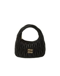 MIU MIU Wander matelassé nappa leather hobo bag