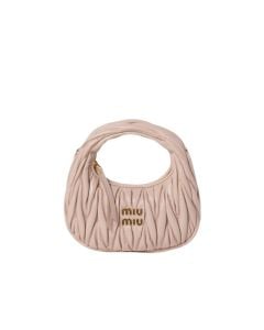 MIU MIU Wander matelassé nappa leather hobo mini-bag