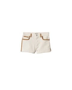 MIU MIU Denim and leather shorts