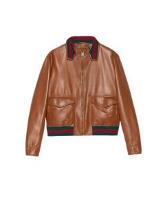 Gucci Leather bomber jacket