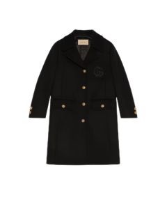 Gucci Double G embroidery wool coat