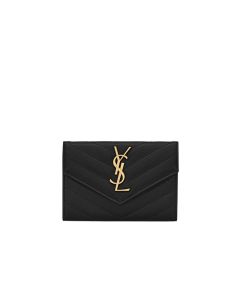 YSL CASSANDRE MATELASSÉ small envelope wallet in grain de poudre leather