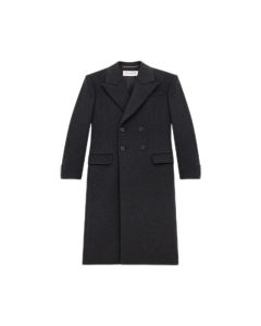 YSL long coat in cashmere and wool felt