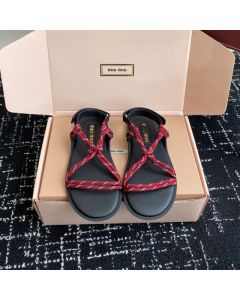 MIU MIU Riviere cord and leather sandals