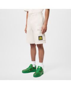 LV Embroidered Cotton Cargo Shorts