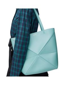 LOEWE Medium Puzzle Fold tote in shiny calfskin