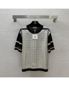 Hermès "Coaching Deja Vu" short-sleeve twillaine sweater