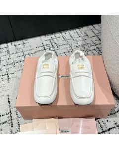 MIU MIU Ruches nappa leather loafers