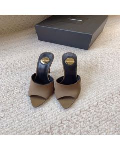 YSL GOLDIE mules in satin crepe