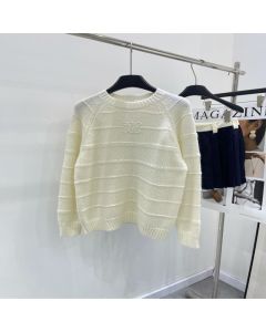Celine triomphe crew neck sweater in mohair and silk