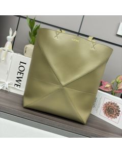LOEWE XL Puzzle Fold tote in shiny calfskin
