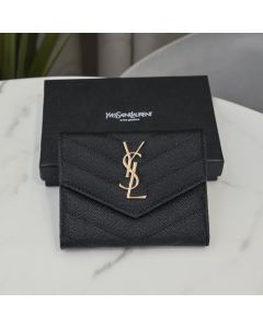 YSL CASSANDRE MATELASSÉ small envelope wallet in grain de poudre leather