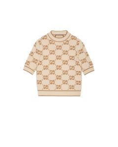 Gucci GG wool bouclé jacquard top