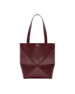 LOEWE Medium Puzzle Fold tote in shiny calfskin