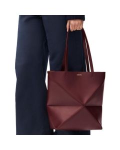 LOEWE Medium Puzzle Fold tote in shiny calfskin