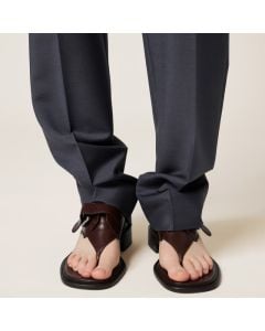 MIU MIU Leather thong sandals with buckle