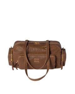 MIU MIU Pocket washed nappa leather bag