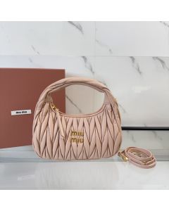MIU MIU Wander matelassé nappa leather hobo mini-bag