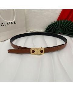 Celine MEDIUM REVERSIBLE FRAMED TRIOMPHE BELT in TAURILLON AND NATURAL CALFSKIN