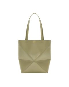 LOEWE Medium Puzzle Fold tote in shiny calfskin