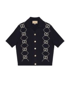 Gucci Cotton cardigan with GG intarsia