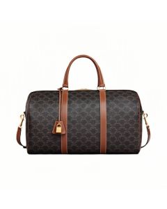 Celine MEDIUM TRAVEL BAG IN TRIOMPHE CANVAS AND CALFSKIN