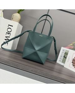 LOEWE Mini Puzzle Fold tote in shiny calfskin