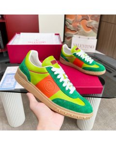 Valentino UPVILLAGE LOW TOP SNEAKER IN CRUST LEATHER AND NYLON