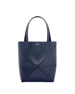 LOEWE Mini Puzzle Fold tote in shiny calfskin