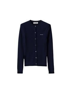 MIU MIU Cable-knit cashmere and silk cardigan