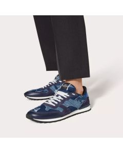 Valentino ROCKRUNNER CAMOUFLAGE DENIM SNEAKER