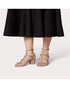 Valentino ROCKSTUD CALFSKIN ANKLE STRAP SANDAL