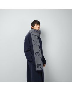 Gucci GG jacquard wool silk scarf