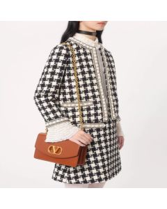 VALENTINO GARAVANI VAIN SHOULDER BAG IN SHINY CALFSKIN