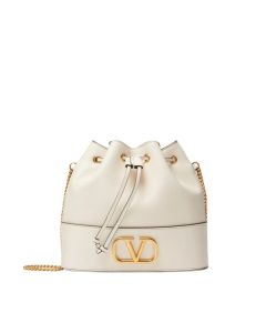 Valentino MINI BUCKET BAG IN NAPPA WITH VLOGO SIGNATURE CHAIN